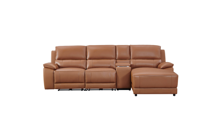 Gio Italia Living Room Set Hailey Adobe Leather Power Recliner Sofa-Jennifer Furniture