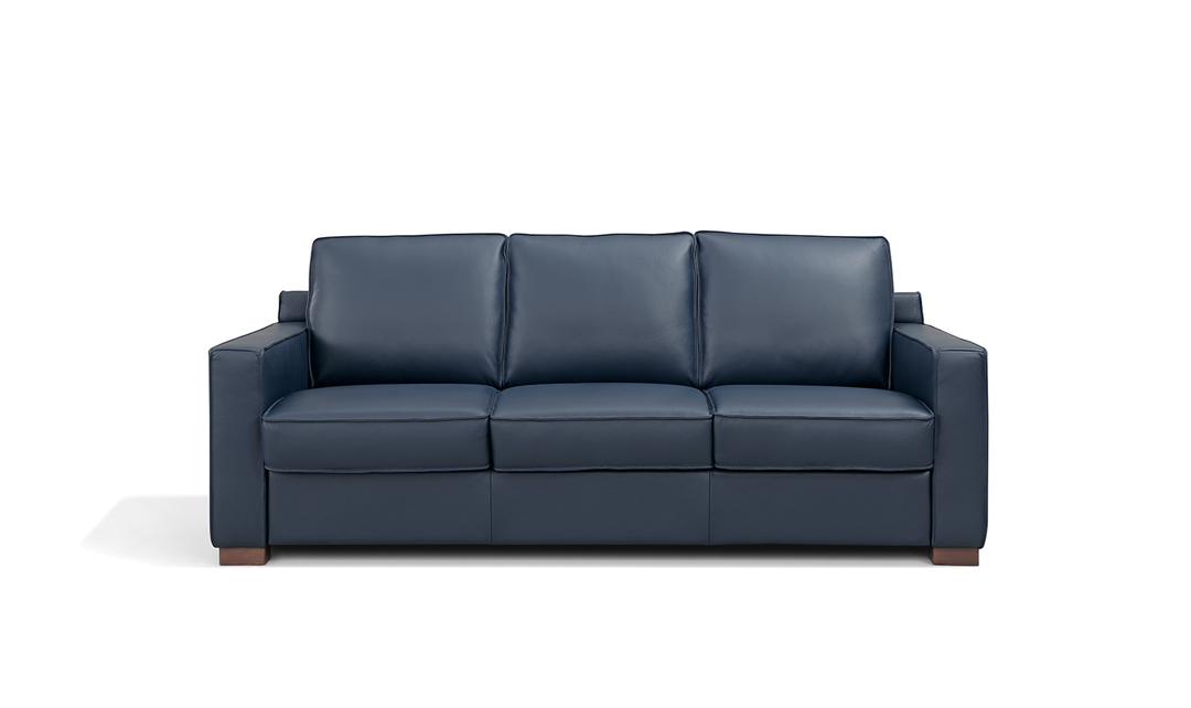 Leather Italia Logan 3-seater Fabric Queen Sleeper Sofa In Blue Oxford