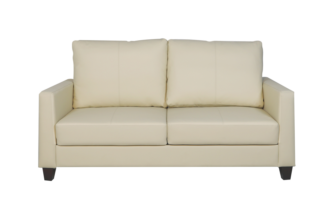 Cuddle Queen Leather Sleeper Sofa With Wood and Chrome Legs