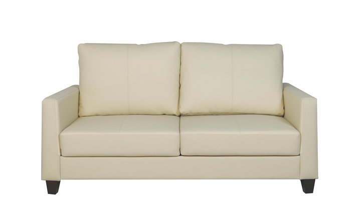 Cuddle Queen Leather Sleeper Sofa With Wood and Chrome Legs