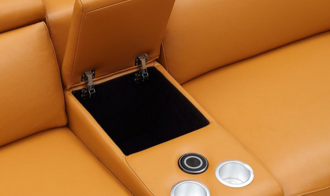 Gio Italia Hartley Power Motion Leather Sectional Sofa in Light Gray- Jennifer Furniture