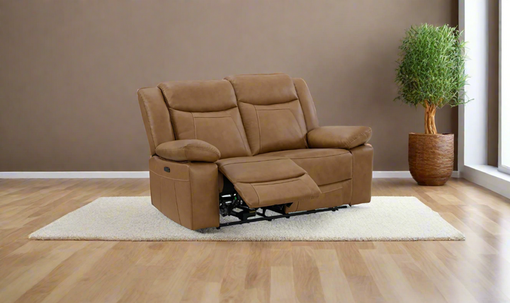 Gio Italia Wyatt Leather Loveseat in Light Grey-Jennifer Furniture