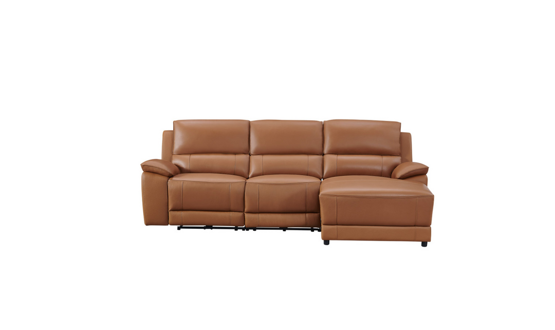 Gio Italia Living Room Set Hailey Adobe Leather Power Recliner Sofa-Jennifer Furniture