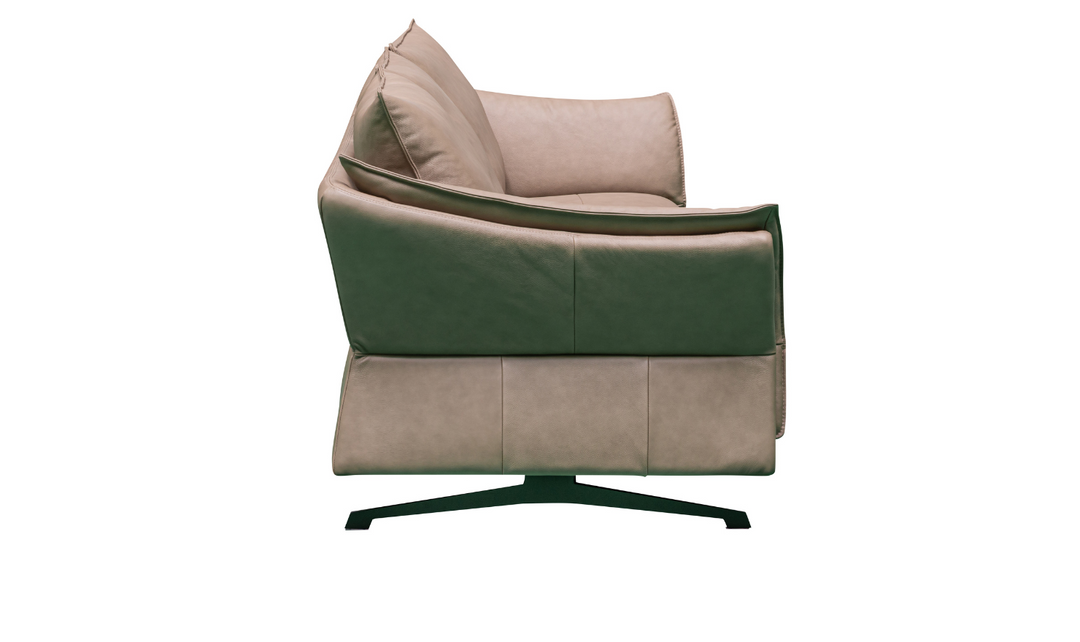 Klaussner Giada 3-Seater Brown Leather Sofa with Attached Back Cushion