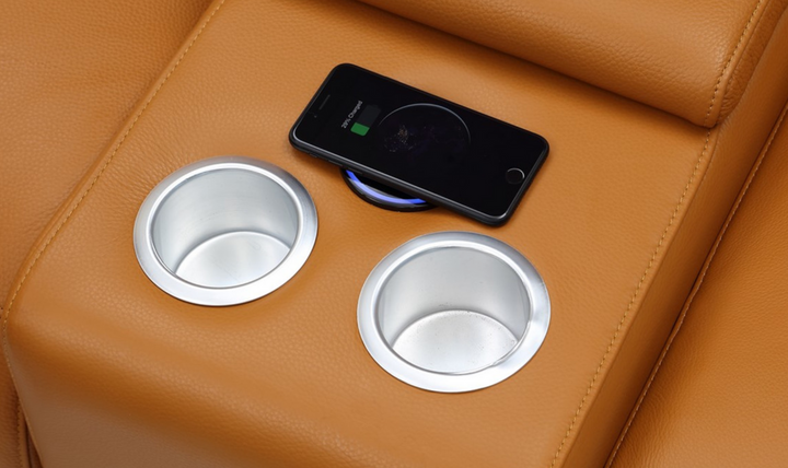 Gio Italia Hartley Power Motion Leather Sectional Sofa in Light Gray- Jennifer Furniture