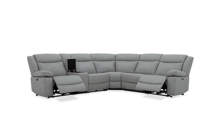 Gio Italia Wyatt Butternut Leather L-Shape Recliner Sectional Sofa-Jennifer Furniture