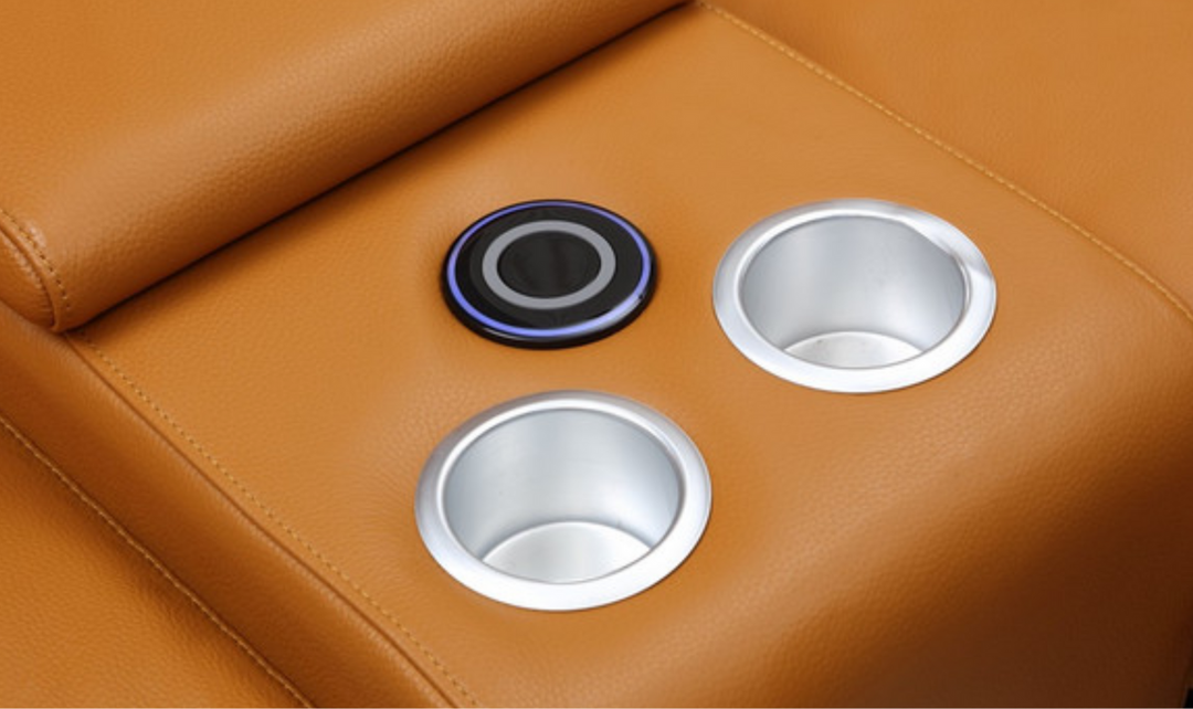 Gio Italia Hartley Power Motion Leather Sectional Sofa in Light Gray- Jennifer Furniture