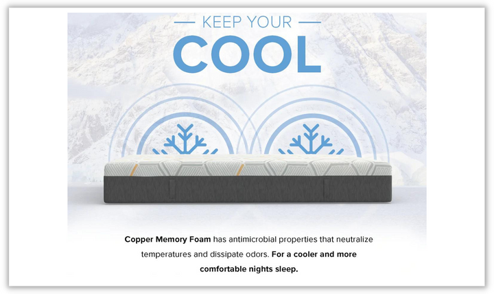 12" Copper Gel Infused Mattress - Medium Firm