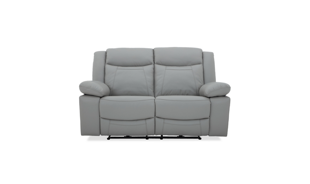 Gio Italia Wyatt Leather Loveseat in Light Grey-Jennifer Furniture