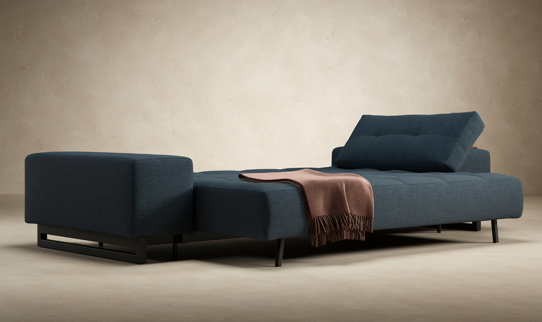 Innovation Living Grand DEL 2-Seater Fabric Sofa Bed with Ottoman-Jennifer Furniture