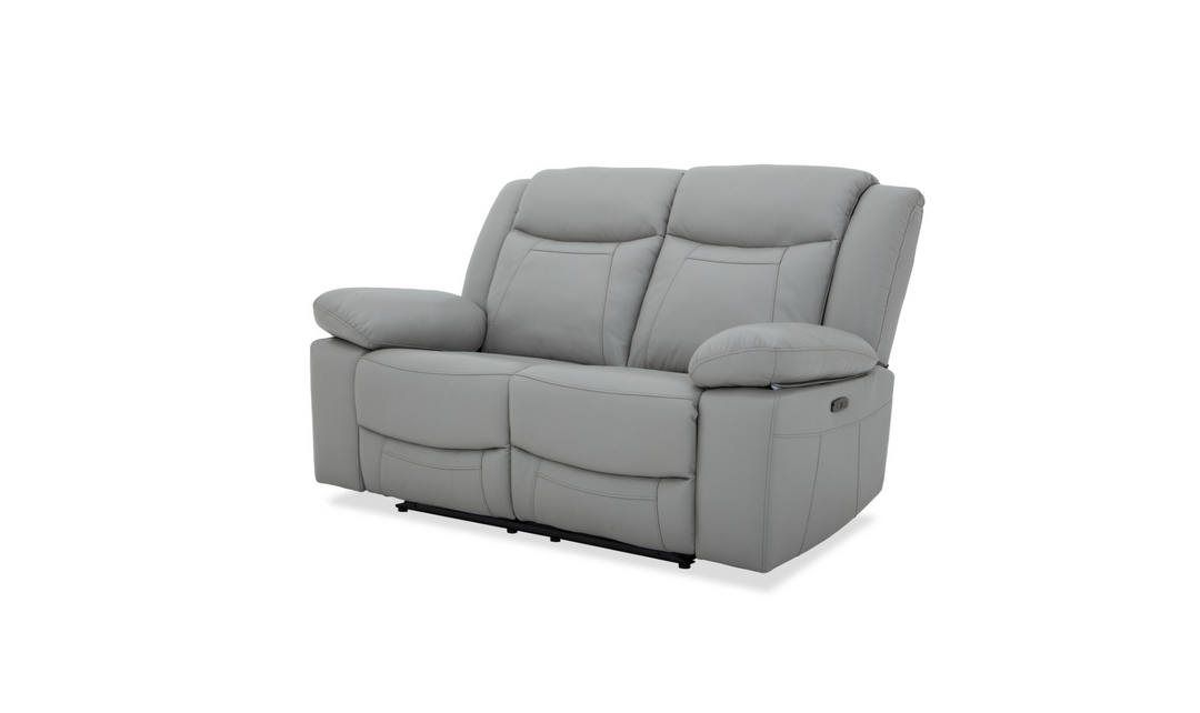 Gio Italia Wyatt Leather Loveseat in Light Grey-Jennifer Furniture