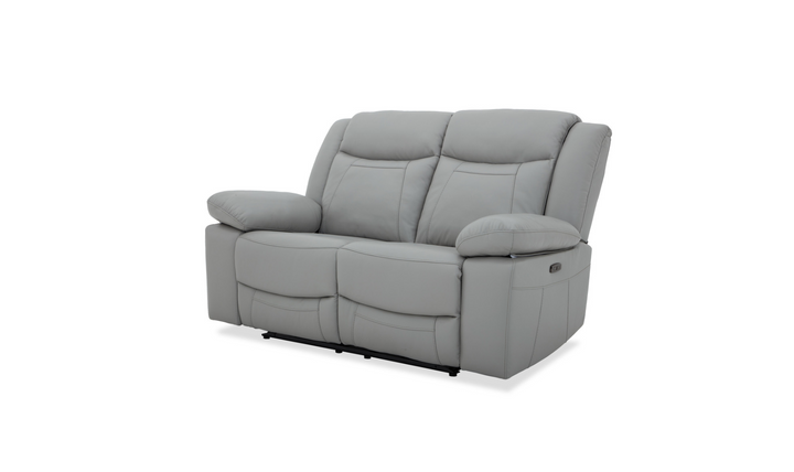 Gio Italia Wyatt Leather Loveseat in Light Grey-Jennifer Furniture