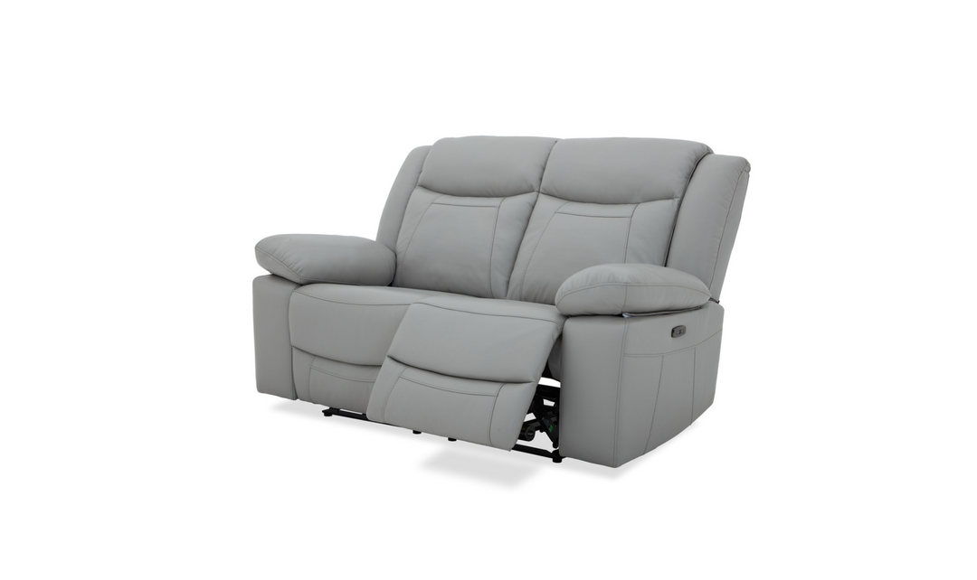 Gio Italia Wyatt Leather Loveseat in Light Grey-Jennifer Furniture