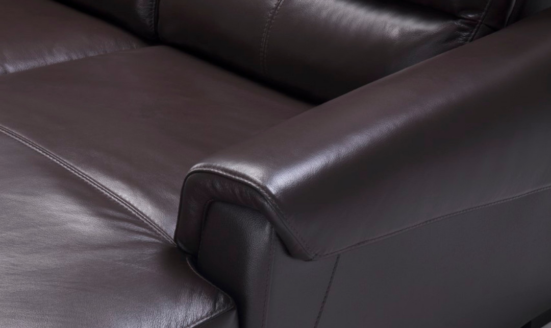 Gio Italia Leather Left-Hand Facing Recliner Sectional Sofa in Brown-Jennifer Furniture