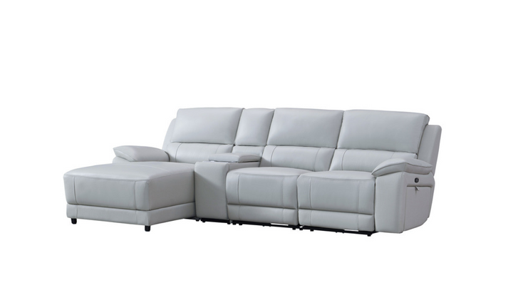 Gio Italia Living Room Set Hailey Smoke Gray Leather Power Recliner Sofa-Jennifer Furniture