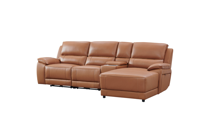 Gio Italia Living Room Set Hailey Adobe Leather Power Recliner Sofa-Jennifer Furniture