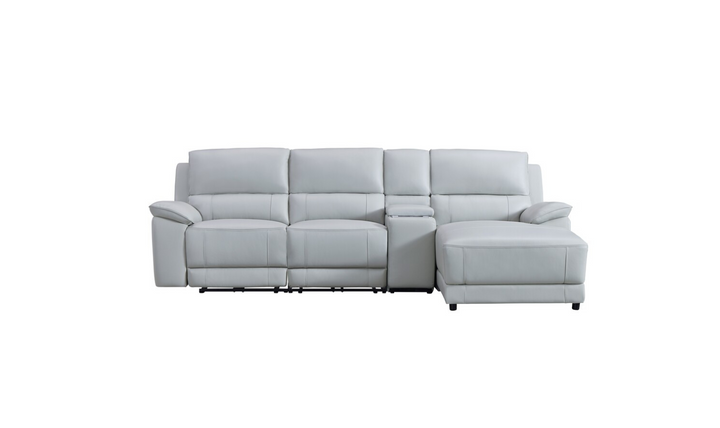 Gio Italia Living Room Set Hailey Smoke Gray Leather Power Recliner Sofa-Jennifer Furniture