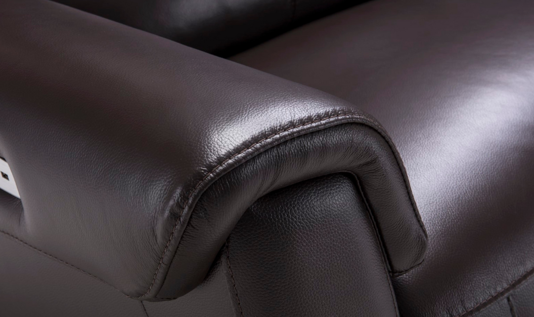 Gio Italia Leather Left-Hand Facing Recliner Sectional Sofa in Brown-Jennifer Furniture