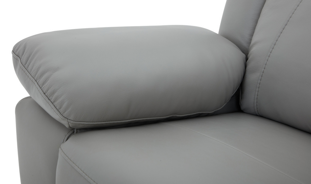 Gio Italia Wyatt Leather Loveseat in Light Grey-Jennifer Furniture