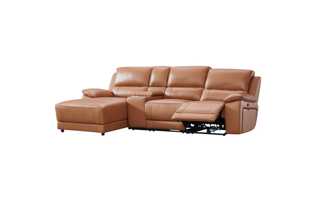 Gio Italia Living Room Set Hailey Adobe Leather Power Recliner Sofa-Jennifer Furniture