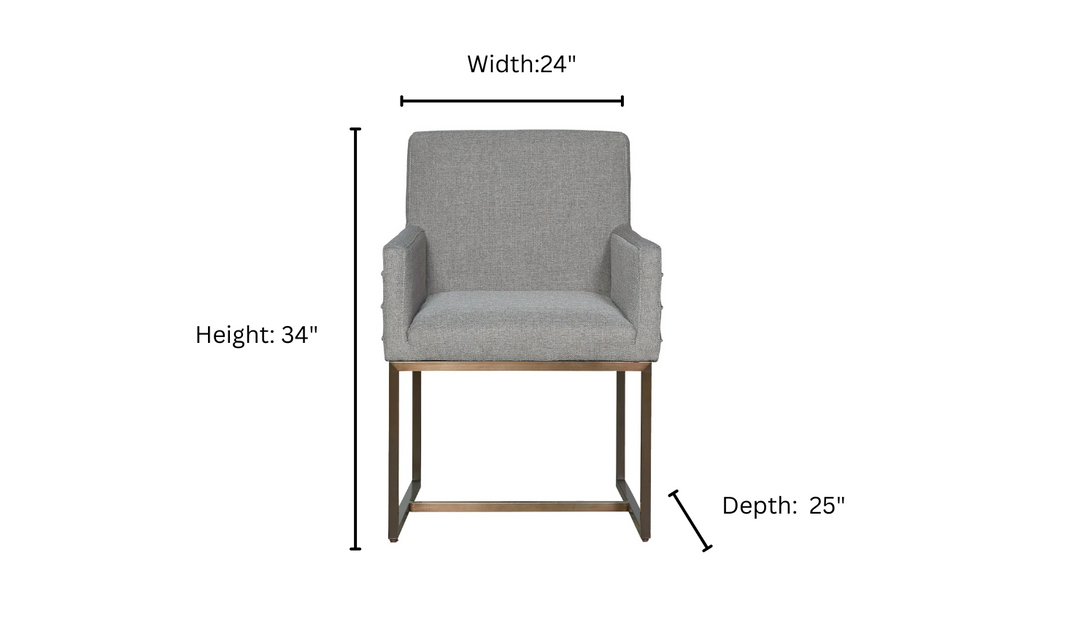 Universal Furniture Cooper Fabric Gray Arm Chair with Bronze-Finished Metal Base