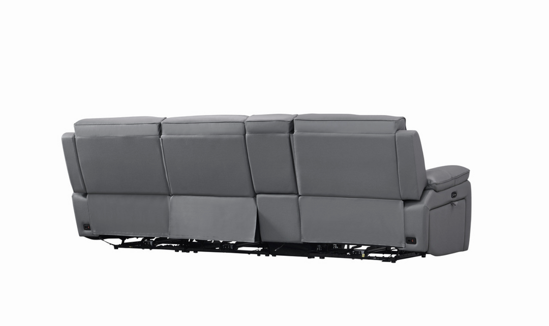 Gio Italia Living Room Set Hailey Adobe Leather Power Recliner Sofa in Gray-Jennifer Furniture