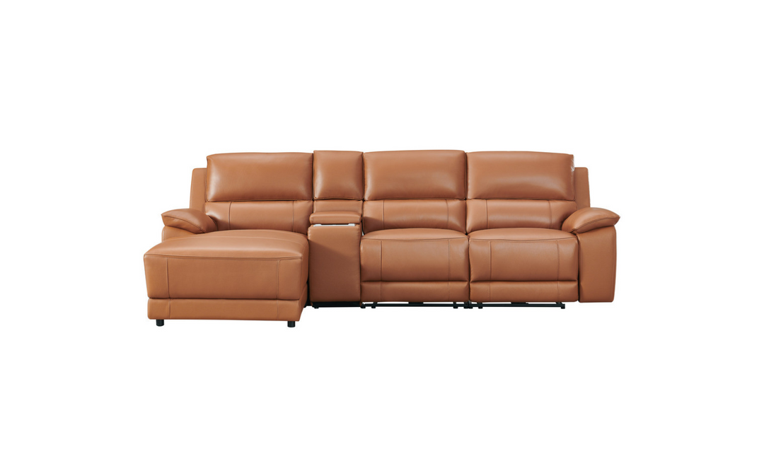 Gio Italia Living Room Set Hailey Adobe Leather Power Recliner Sofa-Jennifer Furniture