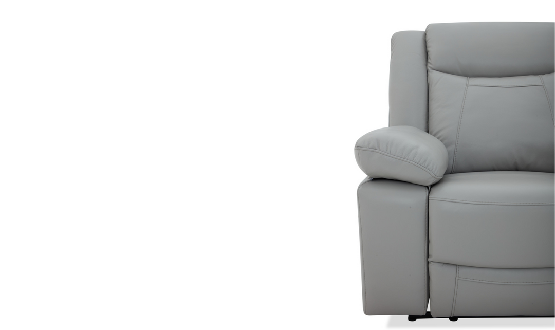 Gio Italia Wyatt Leather Loveseat in Light Grey-Jennifer Furniture