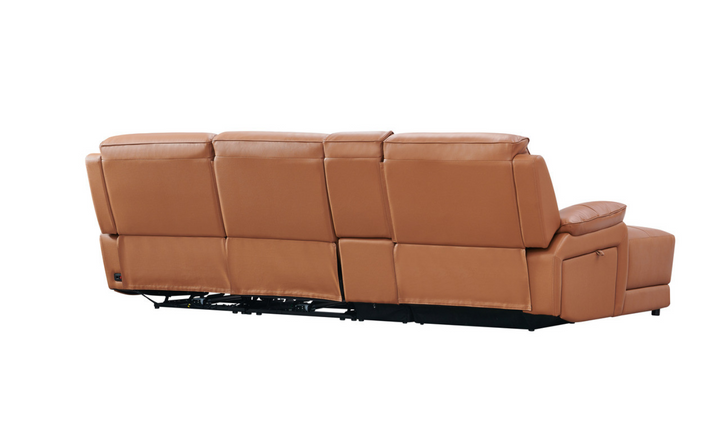 Gio Italia Living Room Set Hailey Adobe Leather Power Recliner Sofa-Jennifer Furniture