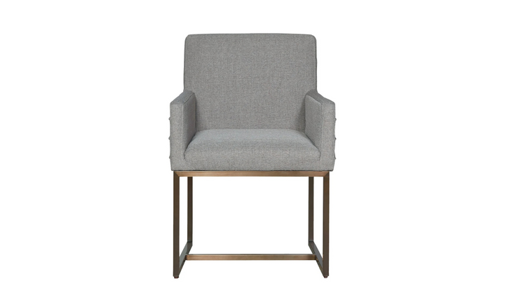 Universal Furniture Cooper Fabric Gray Arm Chair with Bronze-Finished Metal Base