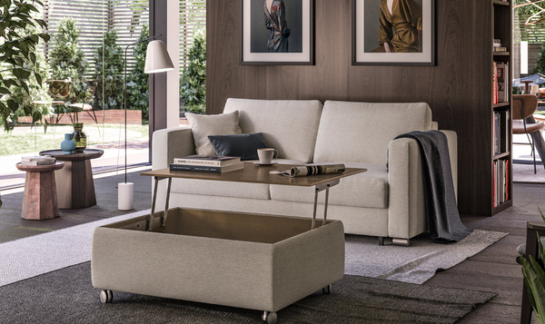 Luonto Functional Coffee Table w/ Wood Top & Storage-Jennifer Furniture