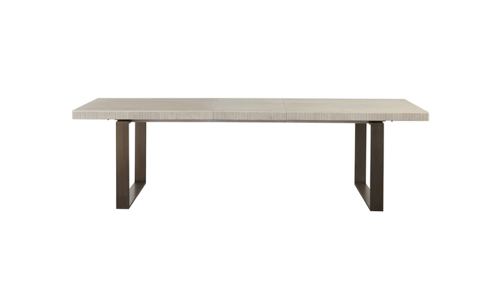 Universal Furniture Robards Brown Rectangular Dining Table with Bronze Finished Base