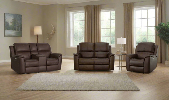 Flexsteel Henry Leather Power Recliner Living Room Set