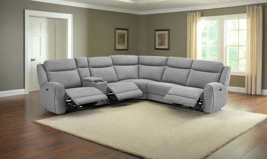 Gio Italia Wonder Wonder 6 Piece Leather Sectional Recliner-Jennifer Furniture