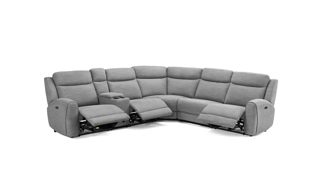 Gio Italia Wonder Wonder 6 Piece Leather Sectional Recliner-Jennifer Furniture