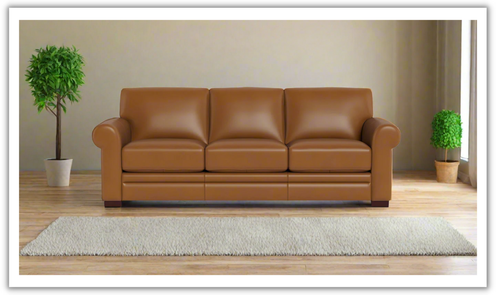 Hydeline Brookfield 3-Seater Waxy Pull-up Leather Sofa in Mocha Brown-Jennifer Furniture