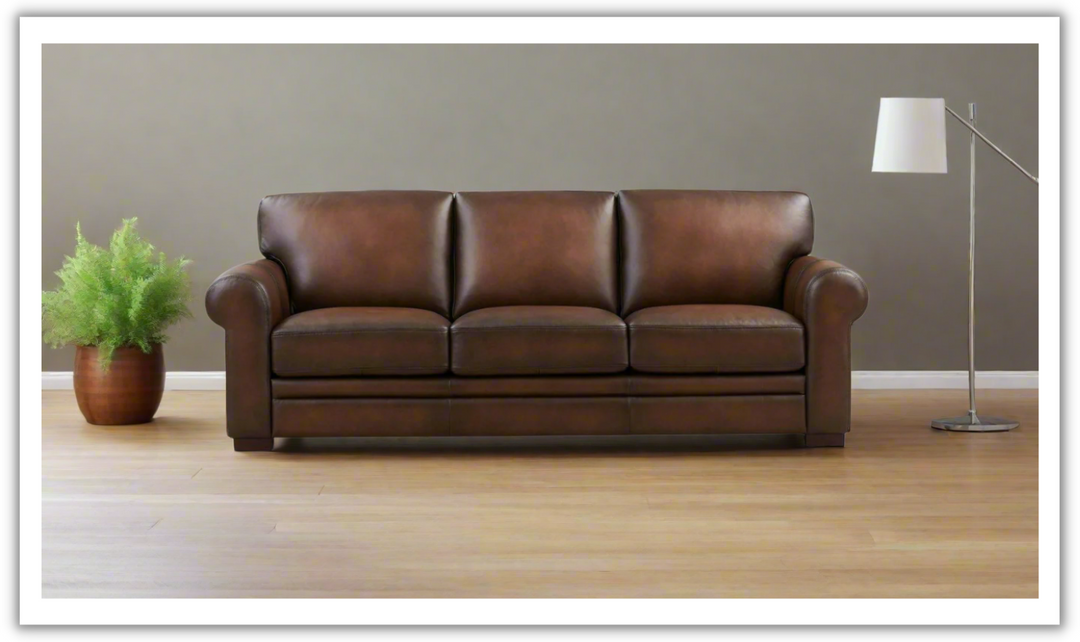 Hydeline Brookfield 3-Seater Waxy Pull-up Leather Sofa in Mocha Brown-Jennifer Furniture