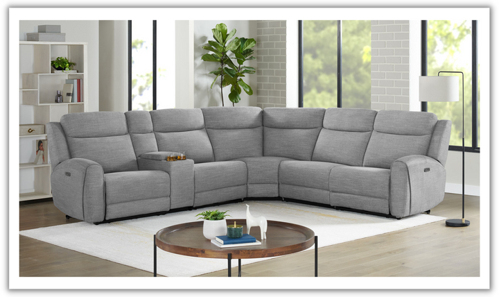 Gio Italia Wonder Wonder 6 Piece Leather Sectional Recliner-Jennifer Furniture