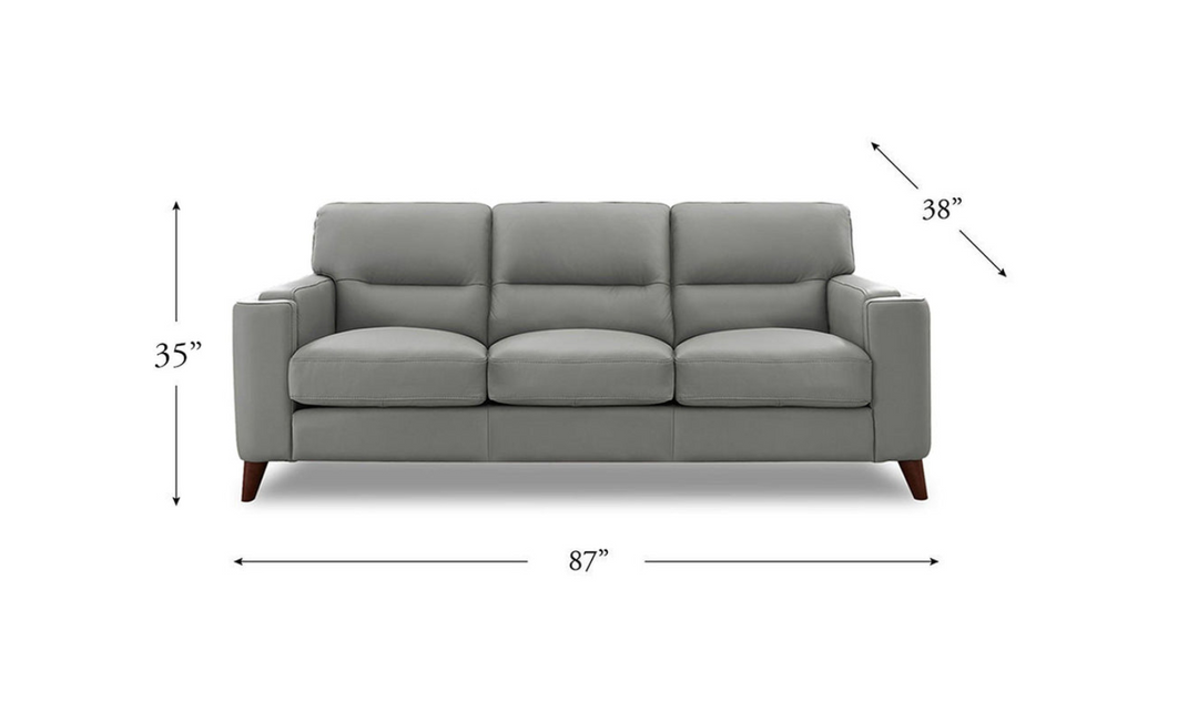 Hydeline Elm Premium Leather Gray Sofa-Jennifer Furniture