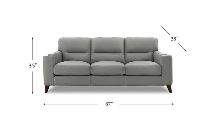 Hydeline Elm Premium Leather Gray Sofa-Jennifer Furniture