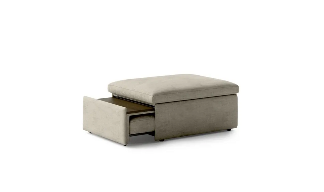 Luonto Otto Cot-Sized Fabric Sleeper Ottoman with Drawer Function