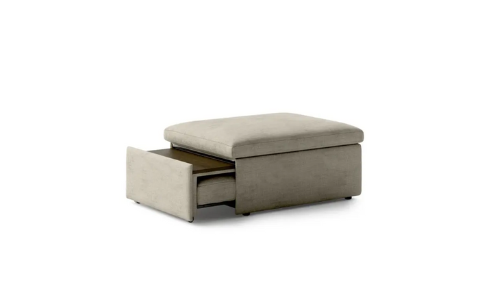 Luonto Otto Cot-Sized Fabric Sleeper Ottoman with Drawer Function