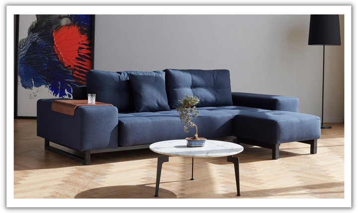 Innovation Living Grand DEL 2-Seater Fabric Sofa Bed with Ottoman-Jennifer Furniture