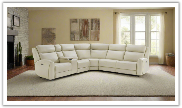 Gio Italia Wonder Wonder 6 Piece Leather Sectional Recliner-Jennifer Furniture