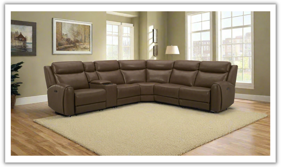 Gio Italia Wonder Wonder 6 Piece Leather Sectional Recliner-Jennifer Furniture