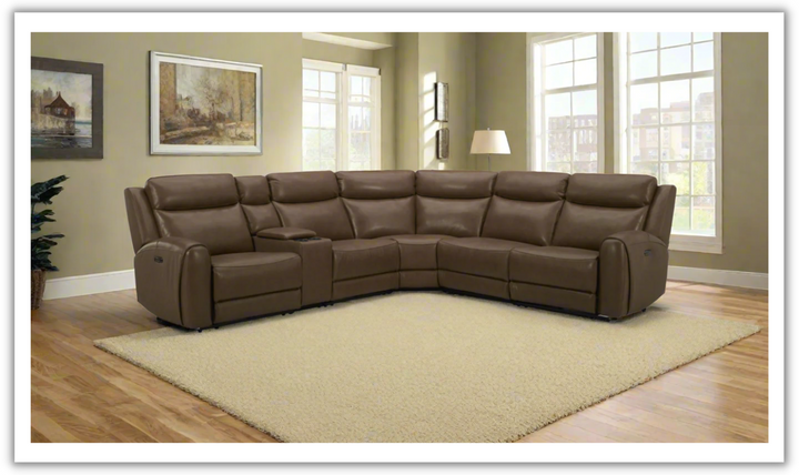 Gio Italia Wonder Wonder 6 Piece Leather Sectional Recliner-Jennifer Furniture