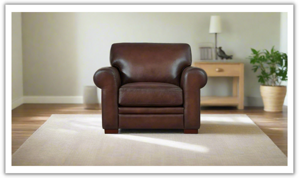 Hydeline Brookfield Waxy Pull-up Leather Chair with Rolled Arms-Jennifer Furniture