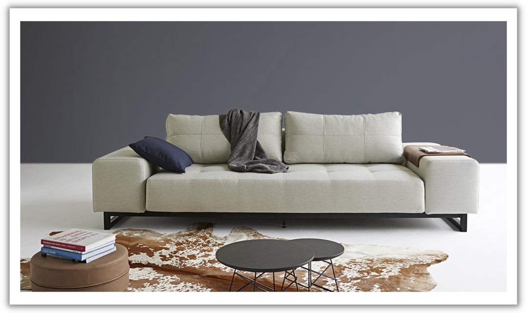 Innovation Living Grand DEL 2-Seater Fabric Sofa Bed with Ottoman-Jennifer Furniture