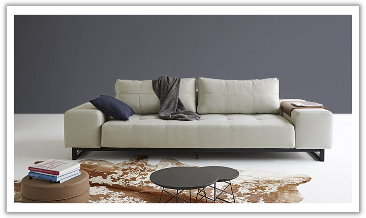 Innovation Living Grand DEL 2-Seater Fabric Sofa Bed with Ottoman-Jennifer Furniture