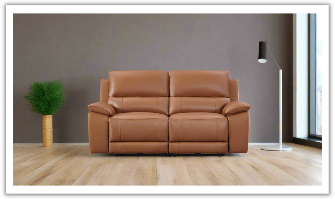 Gio Italia Living Room Set Hailey Adobe Leather Power Recliner Sofa-Jennifer Furniture